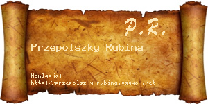 Przepolszky Rubina névjegykártya